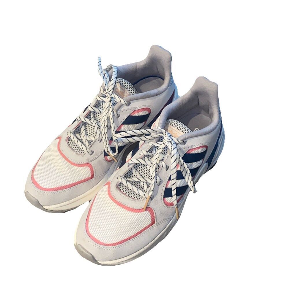 Adidas Womens 90s Valasion Running Shoes White EE9907 Low Top Lace Up Mesh 9